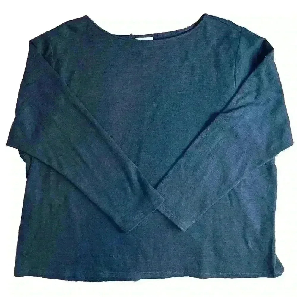 Pure Jill Size XL Soft 100% Cotton Black Womens Sweatshirt Top